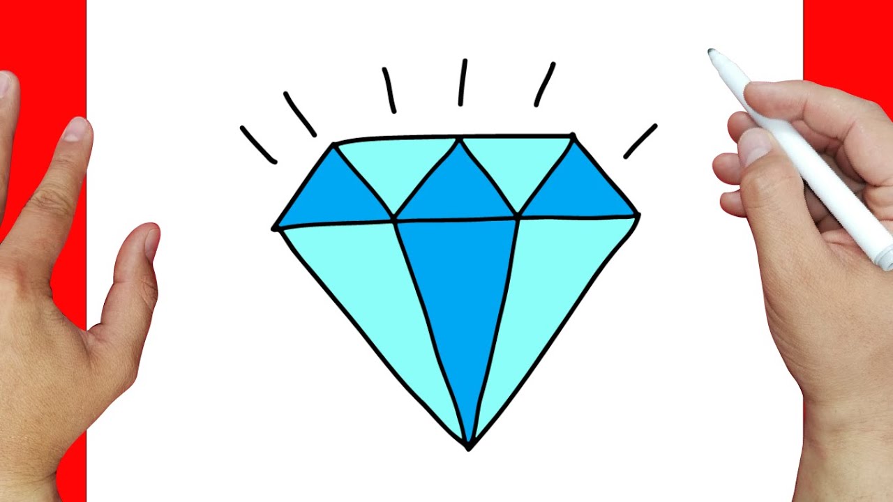como dibujar un diamante paso a paso