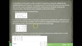 MAT 121 5.5 Desmos rref feature