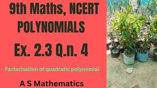 Polynomials, 9th maths, Ex. 2.3 Q.n. 4 ncert CBSE