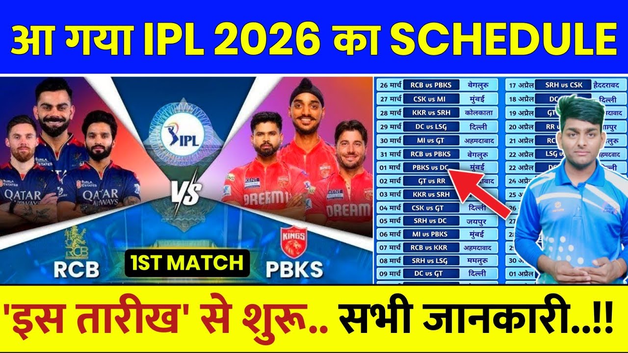 IPL 2026 Schedule & Time Table Announced | IPL 2026 Kab Se Start Hai | IPL Schedule 2026