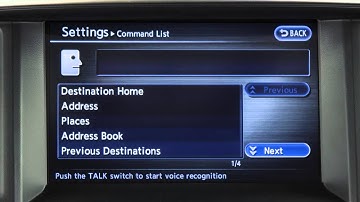 2014 Infiniti QX50 - Alternate Command Mode (One Step Calling) (if so equipped)