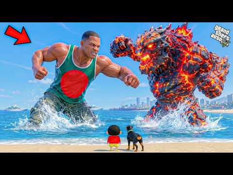 Can Franklin & Shinchan Stop The Giant Magma Lava Titan? 😱 | GTA 5 Bangla