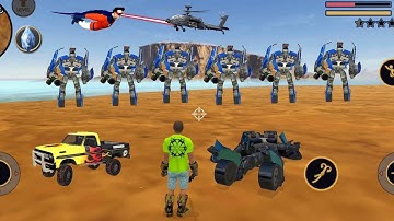 Vegas Crime Simulator - (Vegas Hero Kill Huge Car Robot) Fight Blue Car Robots - Android Gameplay HD
