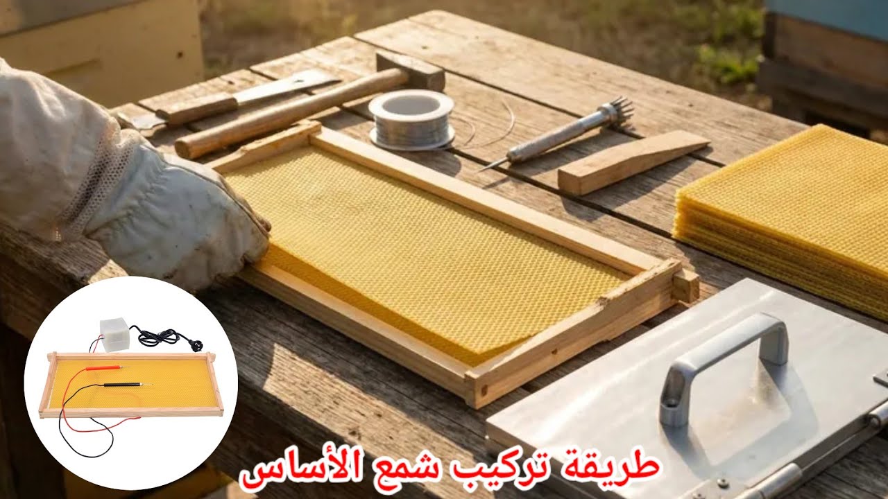 طريقة تركيب شمع الأساس على إطارات النحل بسهولة 