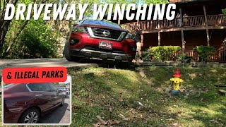 Driveway Winch Out With New Mics! | Illegal Parks & Towing For Brian Wagaman