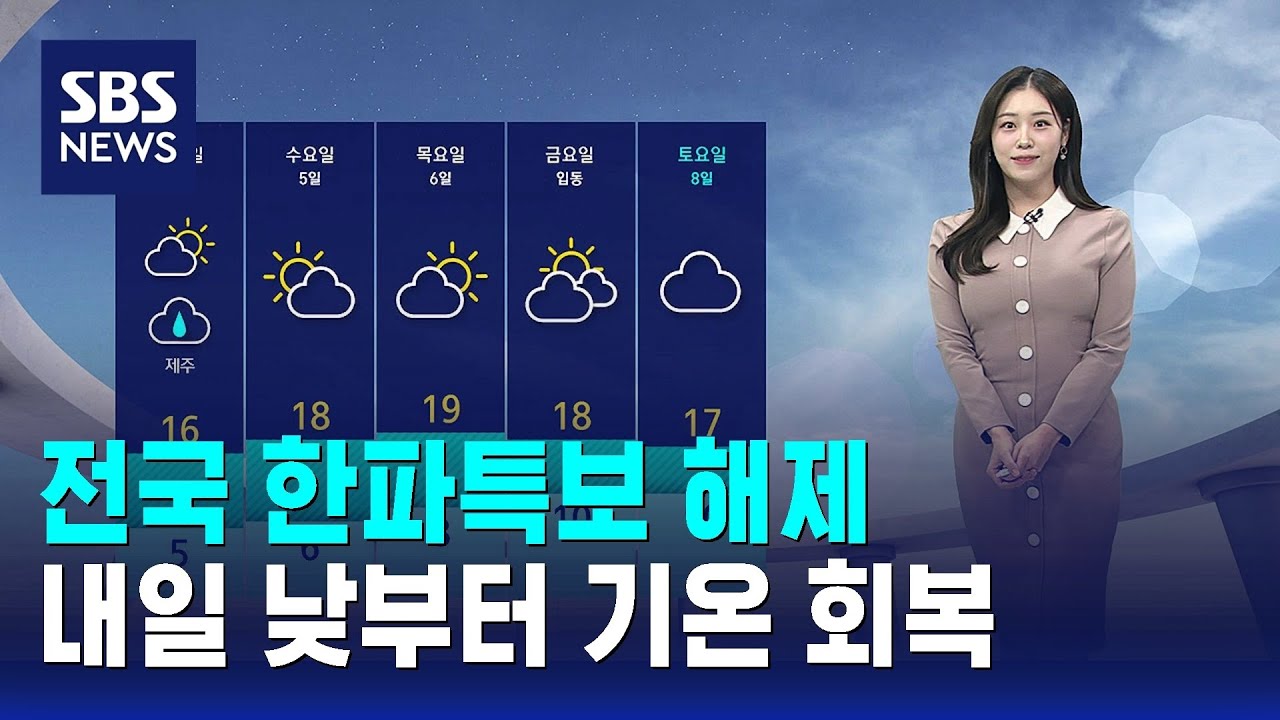 [날씨] 전국 한파특보 해제…내일 낮부터 기온 회복 / SBS