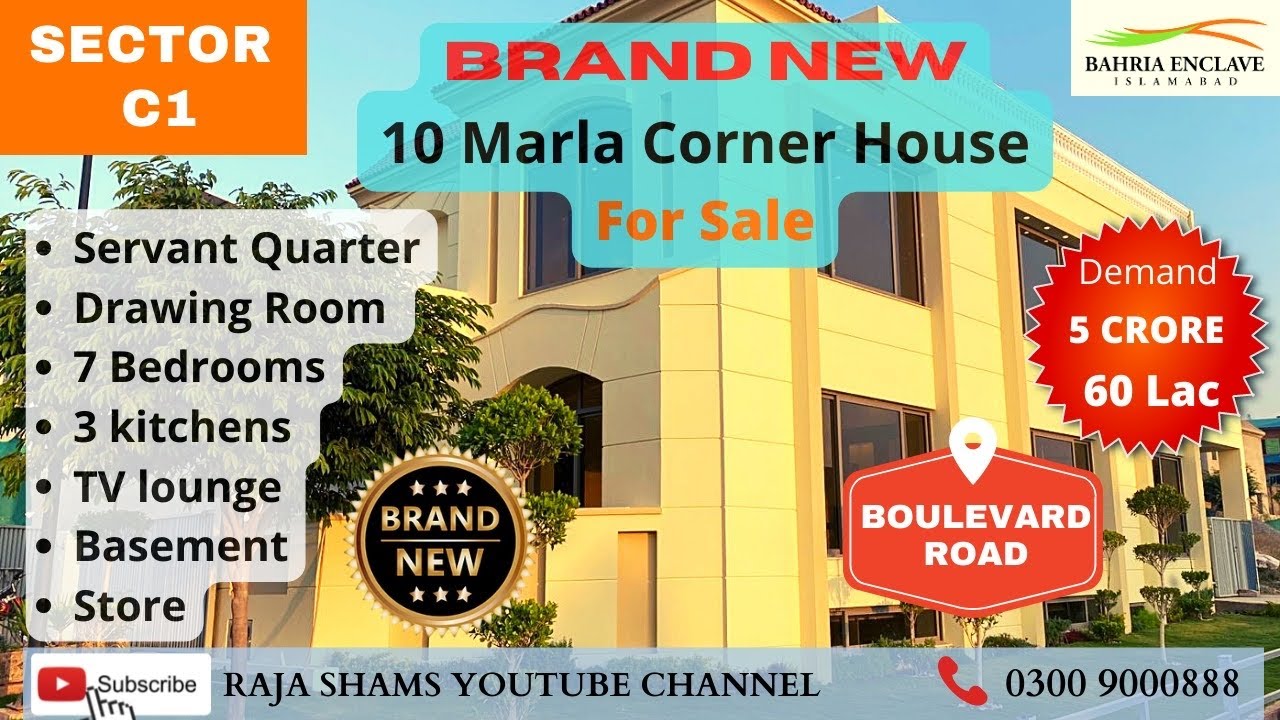 Bahria Enclave Islamabad Brand New Corner House For Sale In Sector C1