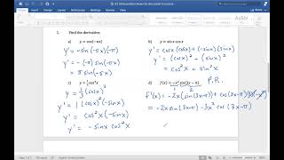 4.3 Differentiation Rules for Sinusoidal Functions