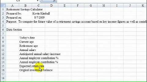 Retirement Savings Calculator - Part 2