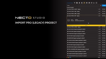 Import PRO Project - Guided Tour | NECTO Studio v7