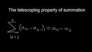 The telescoping property of summation explained intuitively