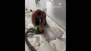 Watch Us Remove All Thin Set 💥 | Satisfying Floor Prep #shorts