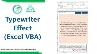 Typewriter Effect (Excel VBA)