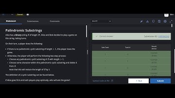 Codechef Palindromic Substrings whole code