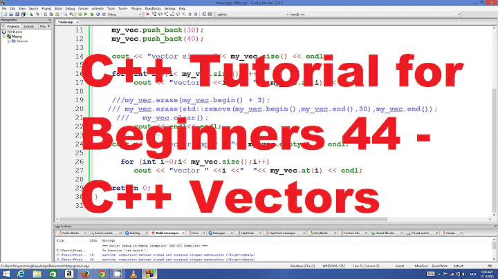 C++ Tutorial for Beginners 44 - C++ Vectors