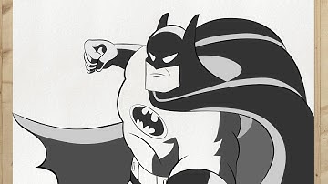 How to draw BATMAN (Dark Knight) step by step, easy