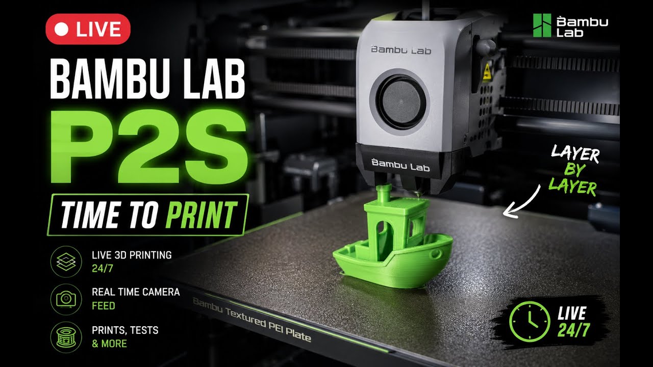 Bambu Lab P2S Live — Time to Print - YouTube