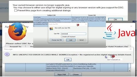 epfo digital signature dsc kyc approval error on java Firefox solved