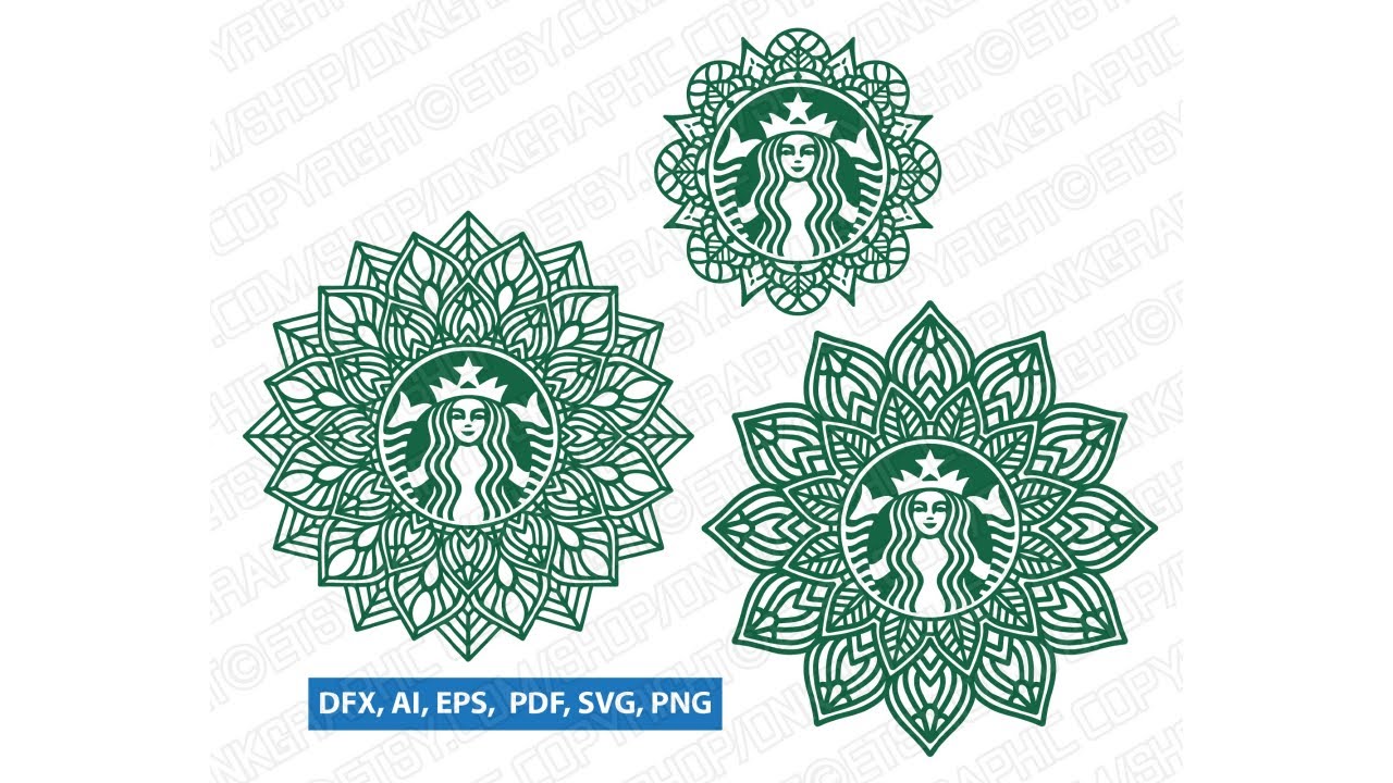 3 Styles Mandala Starbucks Svg Tumbler Mug Cold Cup Sticker