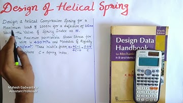 Design of Compression Helical Spring || Design of Helical Spring || Design of Machine Elements 2|DMM