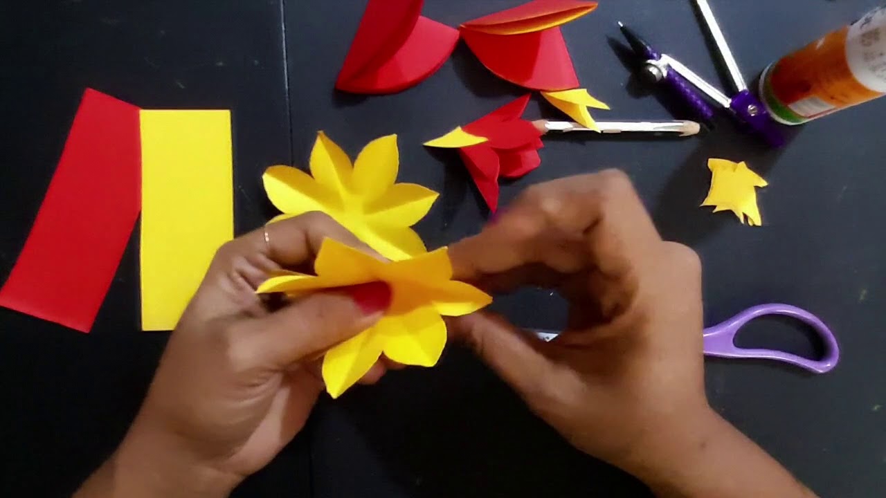 How to make 3D Paper flowers|Gift Ideas| - YouTube