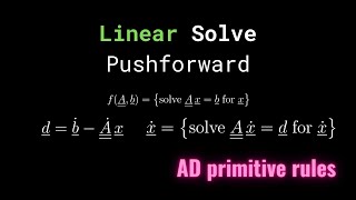 Famous Linear System Solve - Pushforward/Jvp rule Net Worth