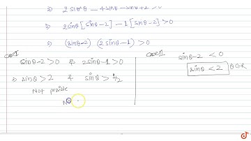If `theta in (0, 2pi)` and `2sin^2theta - 5sintheta + 2  gt 0`, then the range of `theta` is