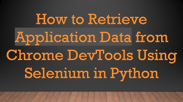 How to Retrieve Application Data from Chrome DevTools Using Selenium in Python