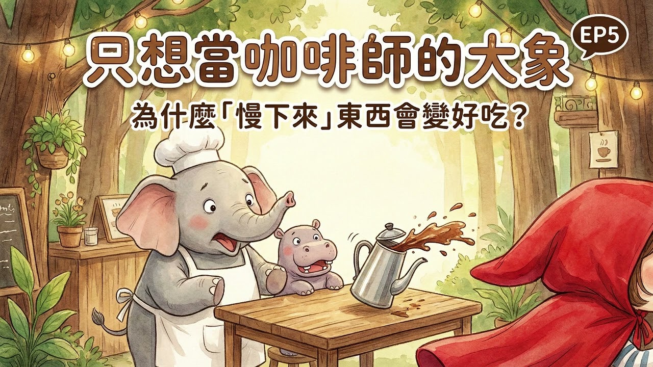 🐘 【EP5】只想當咖啡師的大象  ☕ | 為什麼「慢下來」東西會變好吃？｜培養孩子耐心與專注力 | 情緒調節與感官故事
