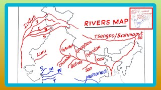 Rivers Map of India | Rivers Map Pointing | 10 Class Map Pointing | Social | Social Science Rivers Map of India | Rivers Map Pointing | 10 Class Map Pointing | Social | Social Science