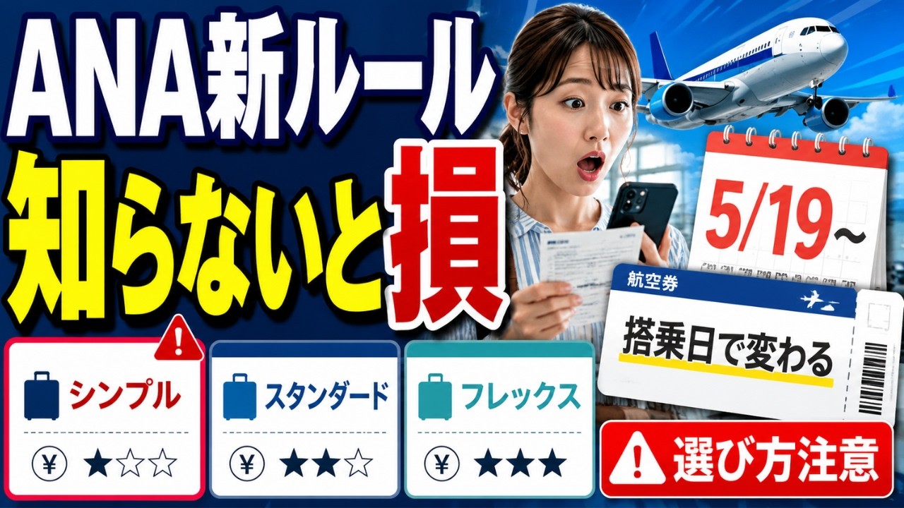 【ANA新ルール】5月19日から運賃変更！知らないと損する4つの注意点