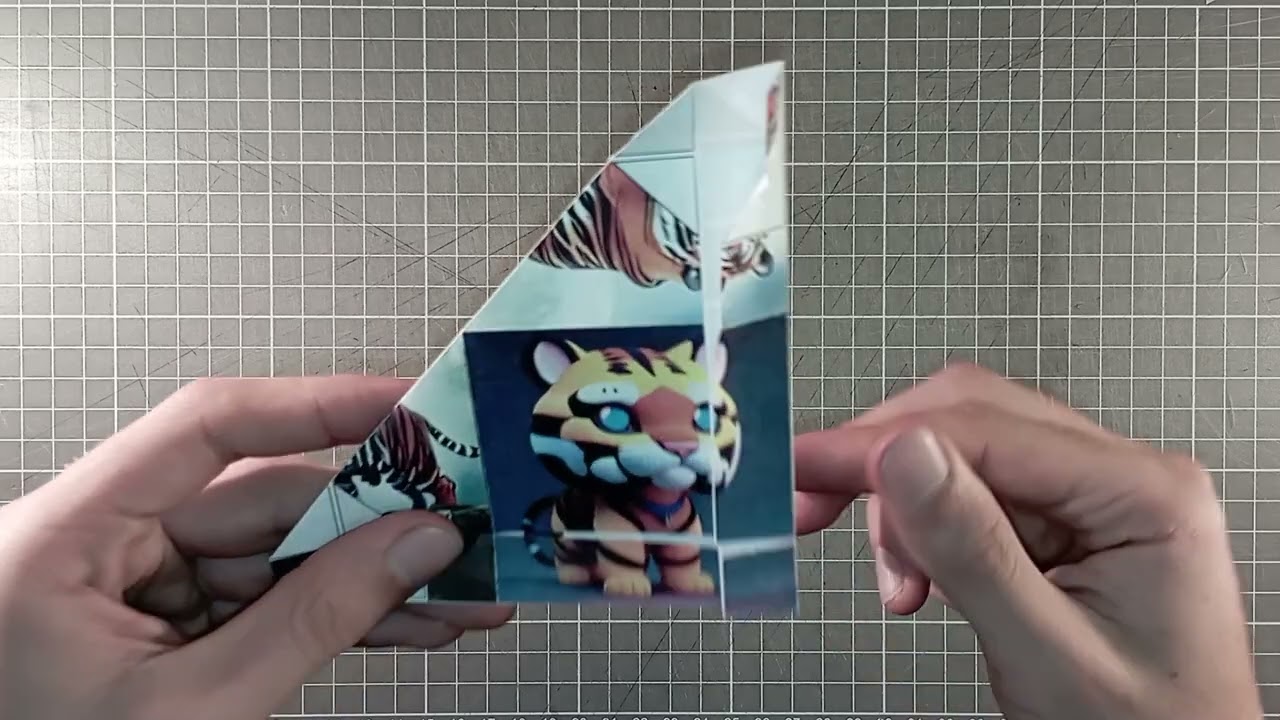 PuzzleFold Origami: Solution #83 Tiger 3D