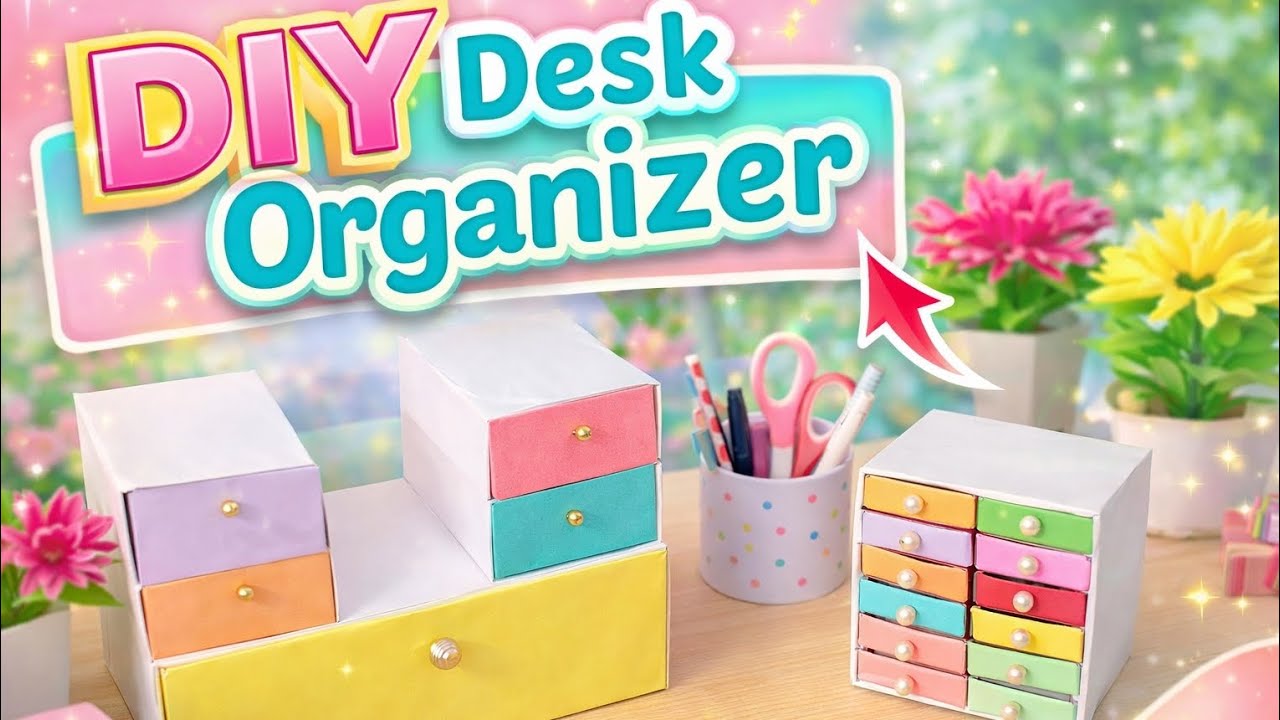 DIY Desk Organizer. DIY drawer Desk Organizer. #afifacraftcottage #diy #youtube #youtubevideo #viral