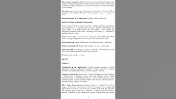 Kerala PSC Syllabus of LECTURER IN ELECTRONICS AND INSTRUMENTATION POLYTECHNICS 2016