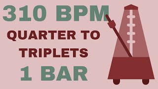 Metronome Click Track - 1 Bar Quarter to Triplet Notes 310 bpm - Smartronome