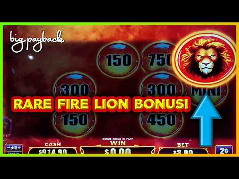 RARE FIRE LION FEATURE! Fire Lion Slots - BIG WIN SESSION!