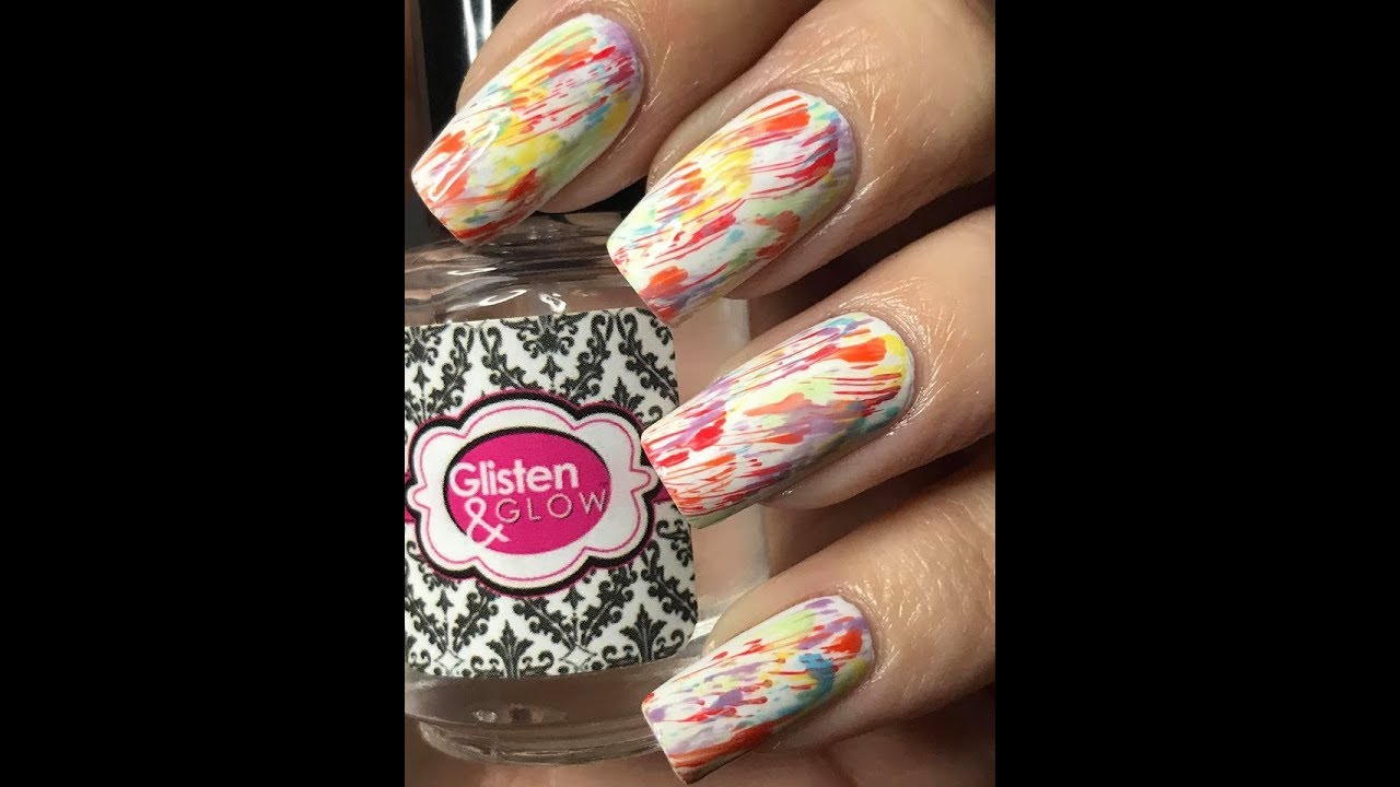 Rainbow Drybrush Nails