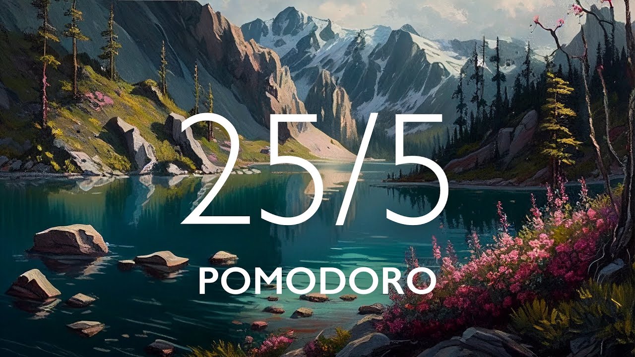 25/5 Minute Pomodoro Timer with Relaxing Music - 2 hour study session ...