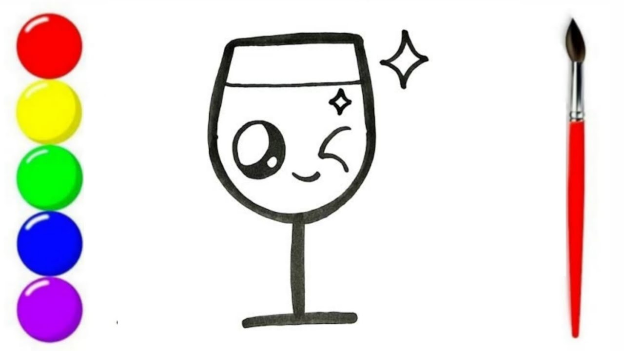 How to Draw Cute Glass drawing for kids Easy Step by Step to Draw