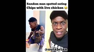 Random Man Spotted Eating Chips With Live Chicken