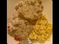 Recipe for Homemade Sausage Gravy and Soft Scrambled Eggs FOR DINNER?  Delicious!!!