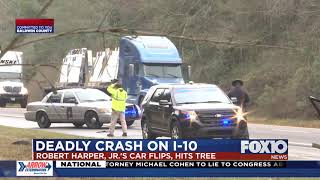 Man killed in crash on I-10 in Baldwin County