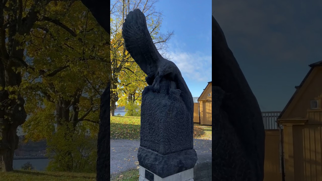 The Sculptures "Örnar" (1910) by Carl Milles at Prins Eugens Waldemarsudde, Stockholm, Sweden