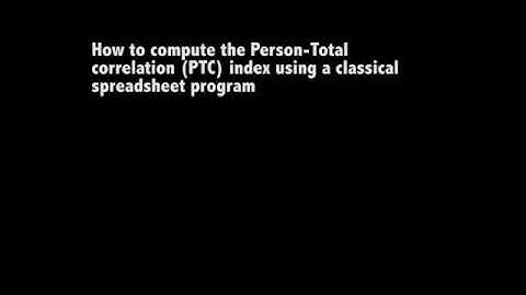How to calculate the Person-Total Correlation using a spreadsheet program