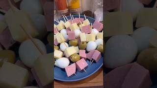 Espetinho de frios para petiscar 😋#comida #receita #petisco #frios #receitafácil