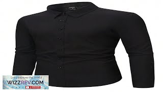 Manfinity Mode Men Solid Button Up Shirt Slim Fit Long Sleeve Plain Review