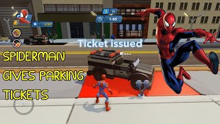 Spiderman Giving Parking tickets  Blue Skies  Disney Pixar Cars