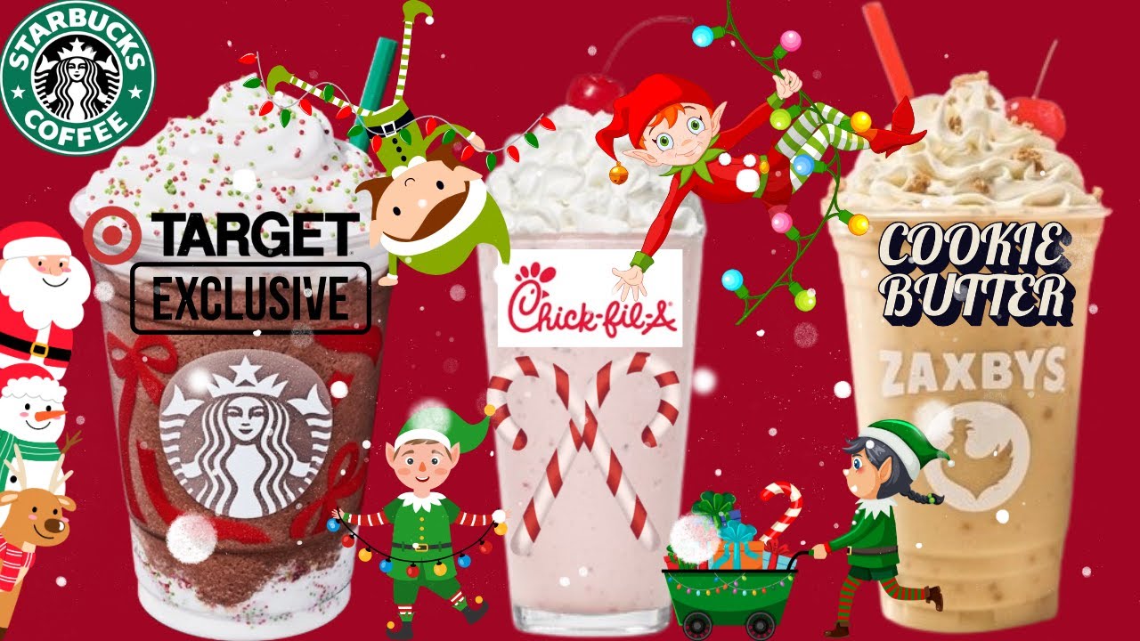 Starbucks Frozen Peppermint Hot Chocolate, Chick-fil-A Peppermint Chip, Zaxby's Cookie Butter Shake