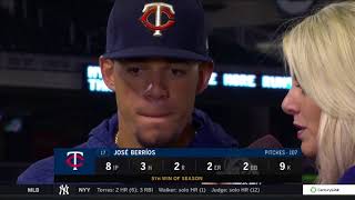 Twins' Jose Berrios recorded 9 strikeouts in 8 innings against Detroit