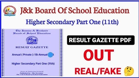 JKbose 11th Class Result Pdf Rumour Out || Jkbose 11th class Result out Rumour 2024